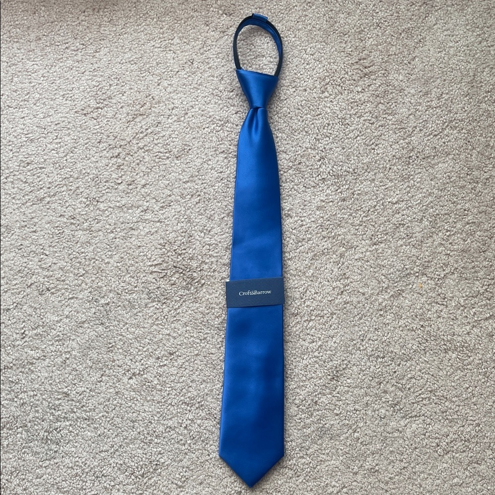 NWT Croft & Barrow Royal Blue Men's Zip Up Tie